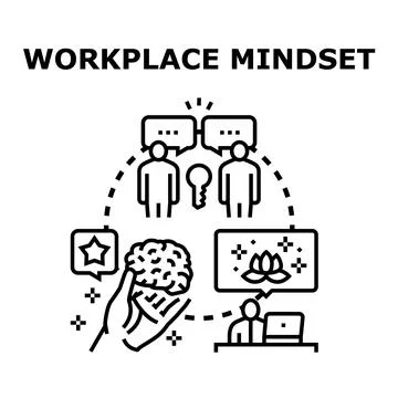 Workplace mindset developing professional growth and employee wellness Stock Illustration