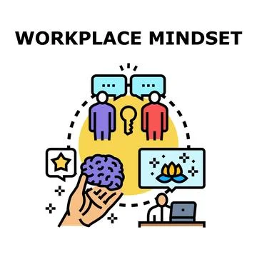 Workplace mindset developing professional growth and employee wellness Stock-Illustration