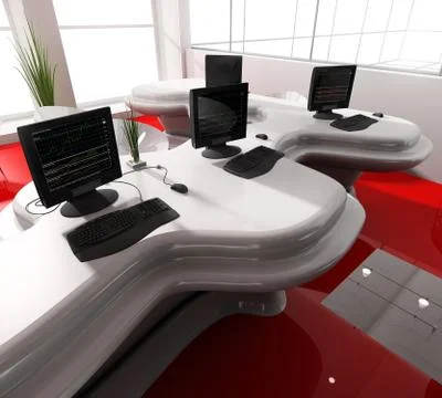 Workplace at modern office Stock Illustration