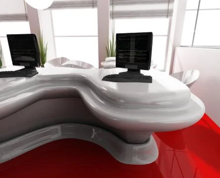Workplace at modern office Stock Illustration