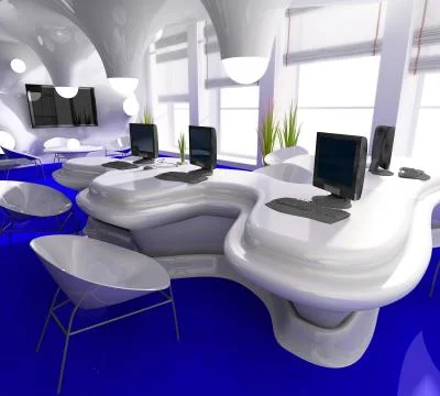 Workplace at modern office Stock Illustration