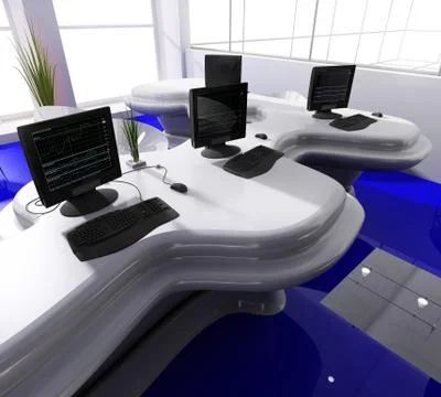 Workplace at modern office Stock Illustration