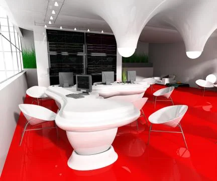 Workplace at modern office Stock Illustration