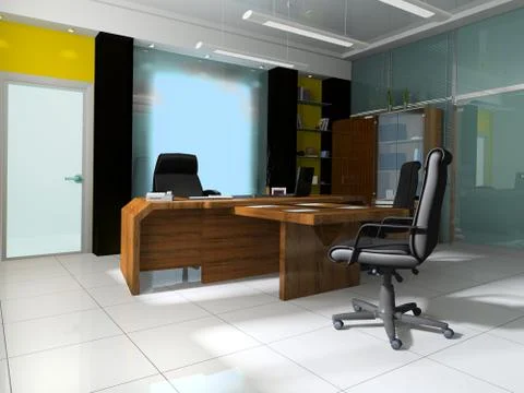Workplace at modern office Stock Illustration