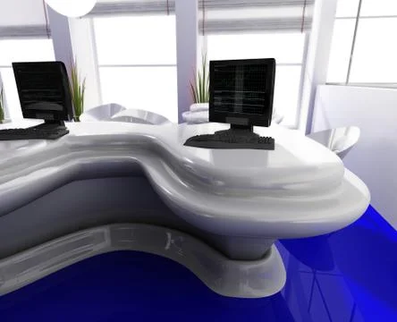 Workplace at modern office Stock Illustration