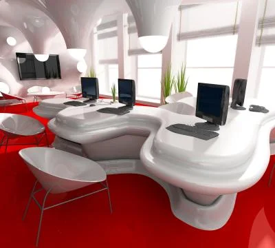 Workplace at modern office Stock Illustration