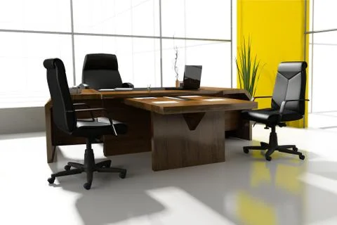 Workplace at modern office Stock Illustration