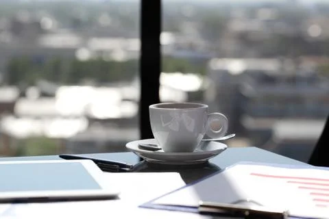 Workplace near window Stock Photos