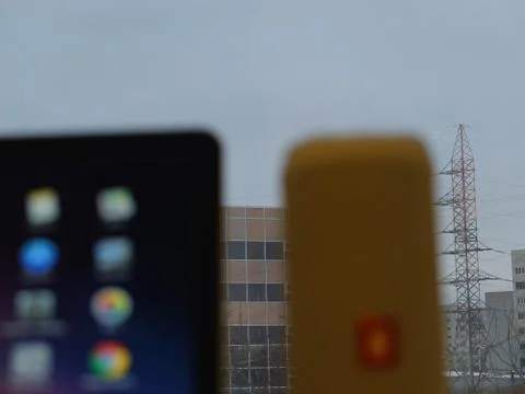 Workplace near the window 库存照片