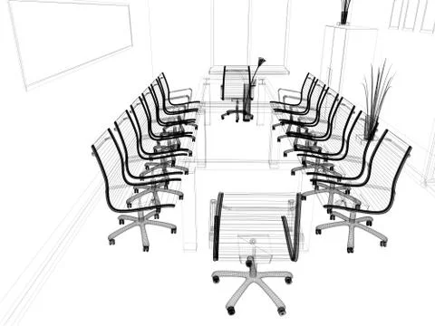 Workplace for negotiations Stock Illustration