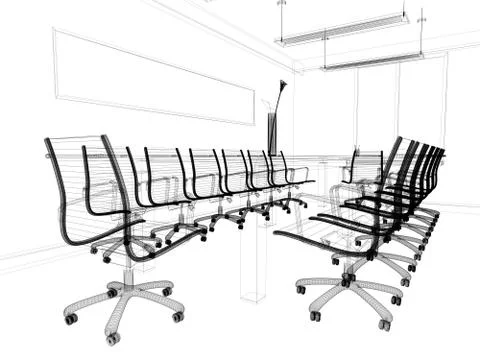 Workplace for negotiations Stock Illustration