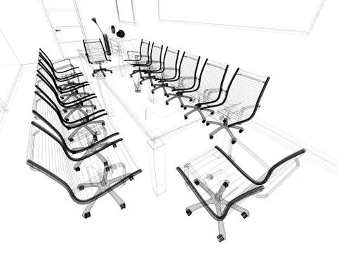 Workplace for negotiations Stock Illustration