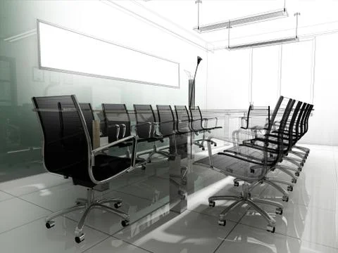 Workplace for negotiations Stock Illustration