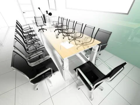 Workplace for negotiations Stock Illustration