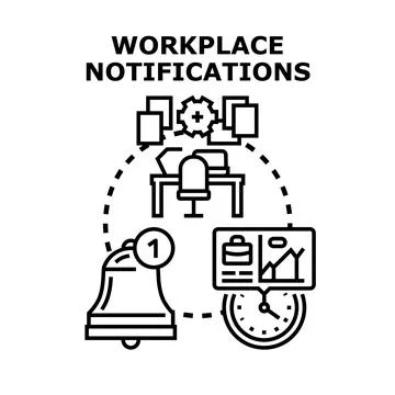 Workplace notifications concept vector illustration task management, upcoming Stock Illustration