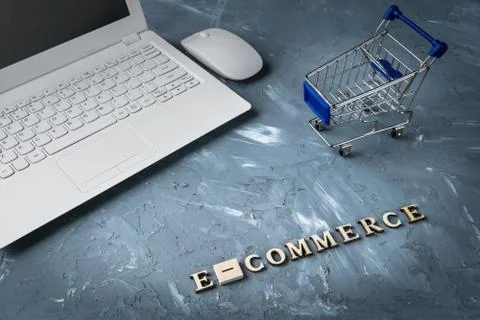 Workplace office accessories e-commerce - distance business concept Stock Photos