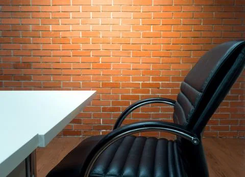 Workplace office background light wall Stock Photos