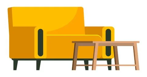 Workplace in office. Cabinet with workspace with table, comfortable armchair and Stock Illustration