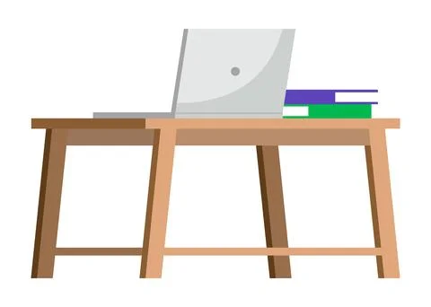 Workplace in office. Cabinet with workspace with table, comfortable armchair and Stock Illustration