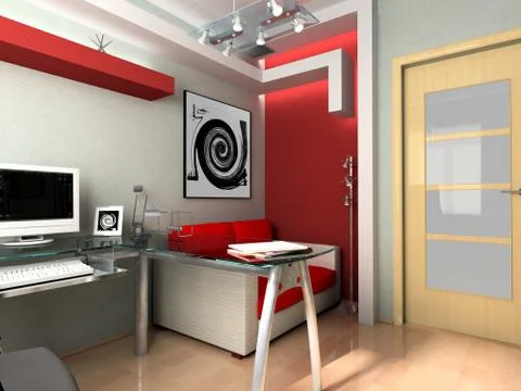 Workplace at office Stock Illustration