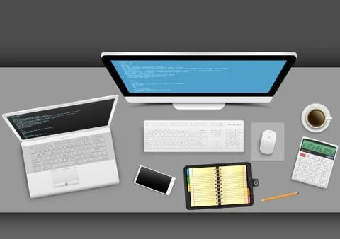 Workplace in the office Stock Illustration