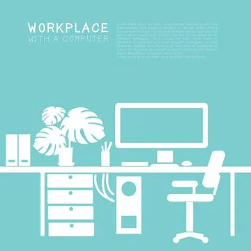 Workplace for office or freelancing 스톡 일러스트