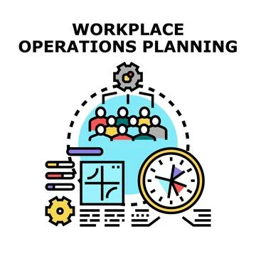 Workplace operations planning and team management concept Stock-Illustration
