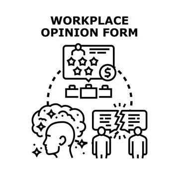 Workplace opinion form evaluating employee feedback and communication Stock Illustration