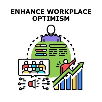Workplace optimism concept developing business success Stock-Illustration