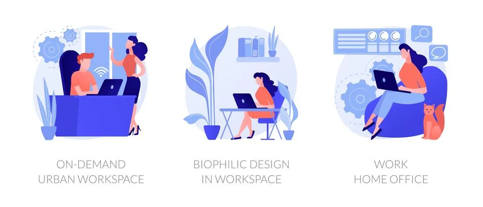 Workplace organization abstract concept vector illustrations. Illustrazione stock