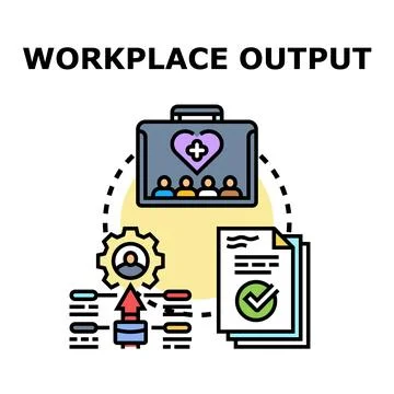 Workplace output concept with employee performance and health Stock Illustration