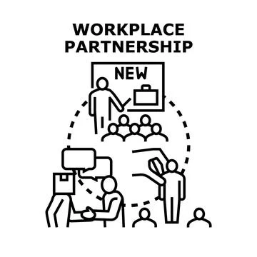 Workplace partnership concept collaborating and developing business 스톡 일러스트
