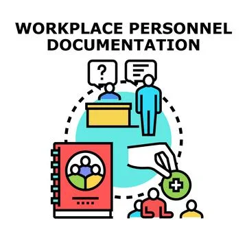 Workplace personnel documentation and human resources management Stock Illustration