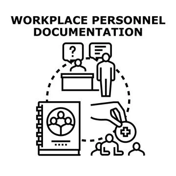 Workplace personnel documentation and human resources management Stock Illustration