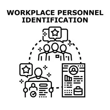 Workplace personnel identification process for professional security Stock Illustration