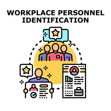 Workplace personnel identification process for professional security Stock Illustration