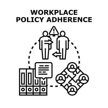 Workplace policy adherence concept vector illustration Stock Illustration