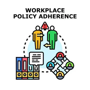 Workplace policy adherence concept vector illustration Stock Illustration