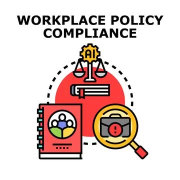 Workplace policy compliance using artificial intelligence for business Stock Illustration