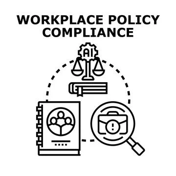 Workplace policy compliance using artificial intelligence for business Stock Illustration