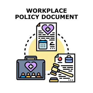 Workplace policy document protecting employee health and legal rights Stock Illustration