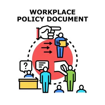 Workplace policy document regulating employee management Stock Illustration