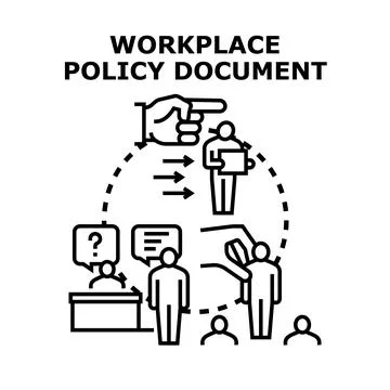 Workplace policy document regulating employee management Stock Illustration