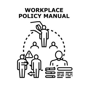 Workplace policy manual concept outlining company rules イラスト素材