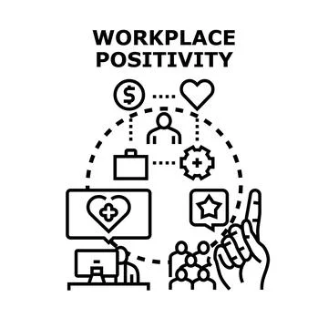 Workplace positivity creating healthy and productive environment Stock Illustration