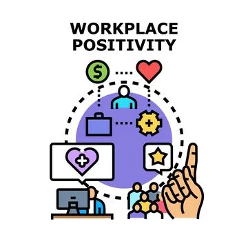 Workplace positivity creating healthy and productive environment Stock Illustration