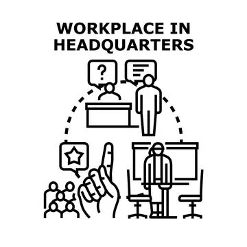 Workplace problem solving and question answering concept Stock Illustration