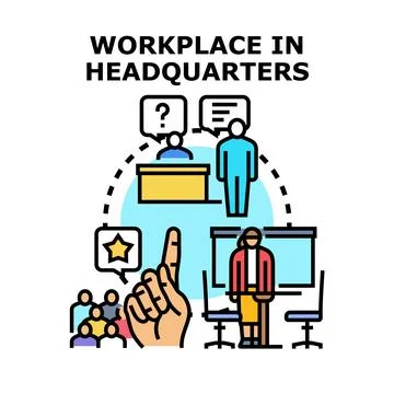 Workplace problem solving and question answering concept Stock Illustration