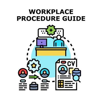 Workplace procedure guide for employee onboarding process Illustrazione stock