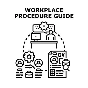 Workplace procedure guide for employee onboarding process Illustrazione stock